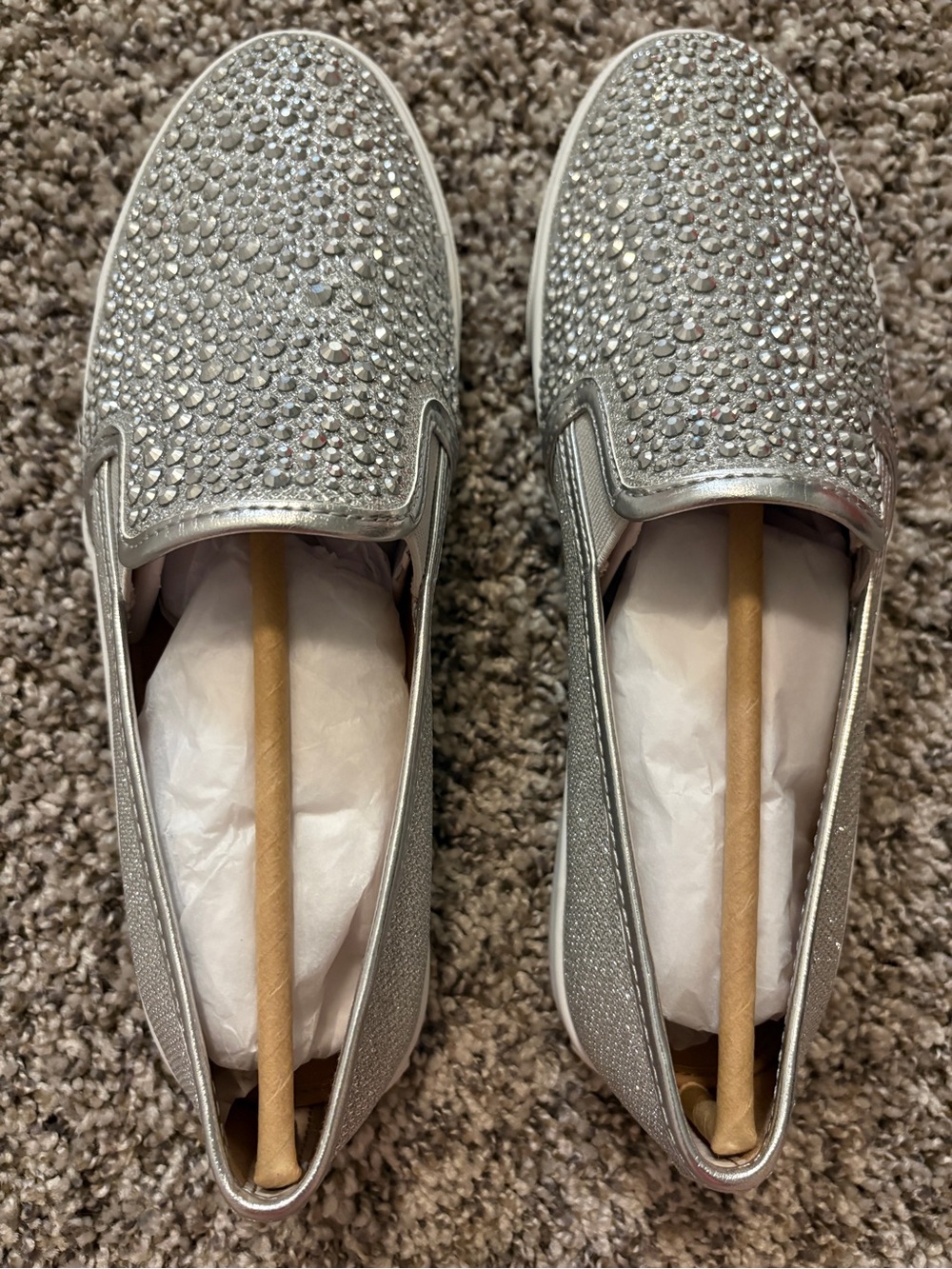 Macy’s i.n.c International Concepts Women's Silver Crystal Slip-On shoes